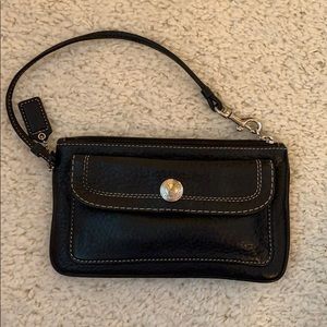 Coach Leather Black Wristlet